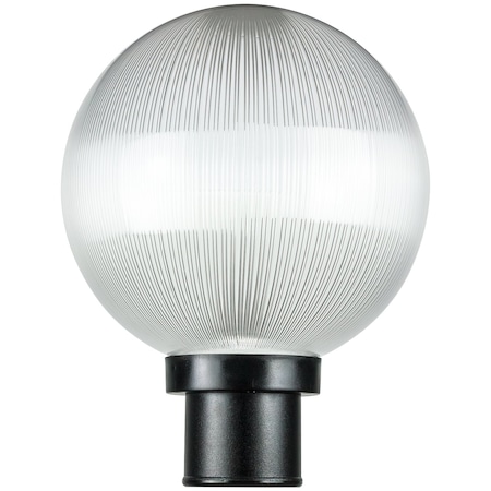 Sunlite 10-in Post Mount Globe Lght Fixture, 1 E26 Socket 60W Max., Wet Location, Prismatic Globe w/Blk 47246-SU